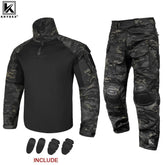 KRYDEX Camo Black Shirt+Pants Knee Pads