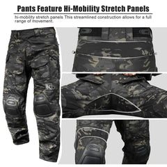 KRYDEX Camo Black Shirt+Pants Knee Pads