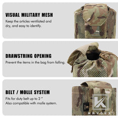 KRYDEX 500D Mesh MOLLE Foldable Dump Tool Pouch