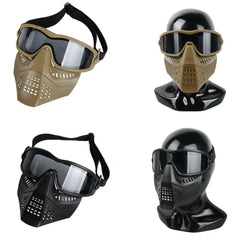 Breathable Mask Tactical Hunting Split Anti-fog Goggles Mask With Removeable Mask Adjustable Headhand