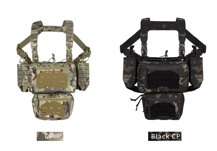 YAKEDA Tactical Chest Mini Rig Vest with Magazine Pouch Adjustable Detachable Laser-cutting Molle Modular Chest Vest