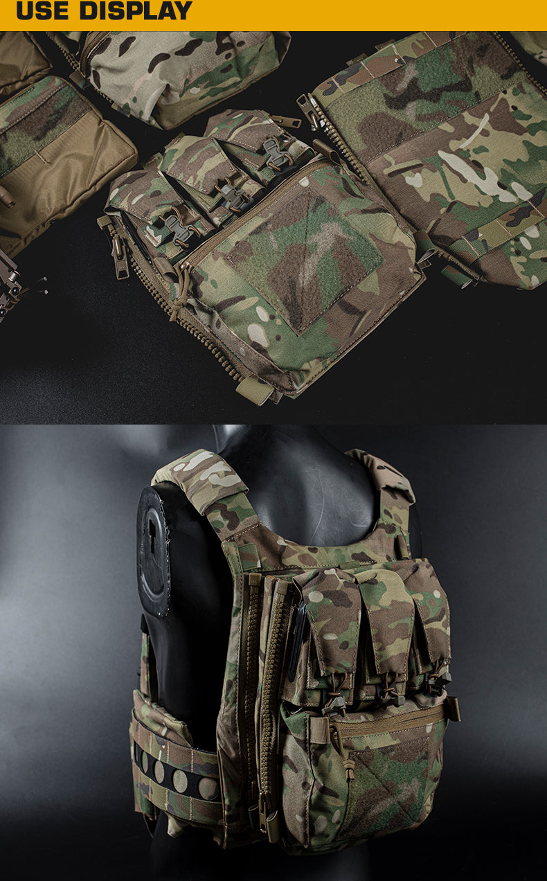 Assault Adapt Banger Back Panel Zip On Rear Pack Tactical Vest FCPC V5 Plate Carrier Accessories Bag GP Pouch Multitools Pocket