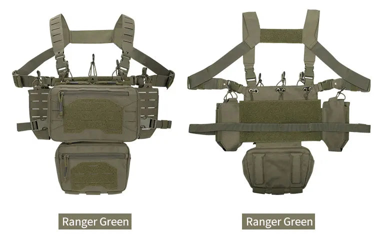 YAKEDA Tactical Chest Mini Rig Vest with Magazine Pouch Adjustable Detachable Laser-cutting Molle Modular Chest Vest
