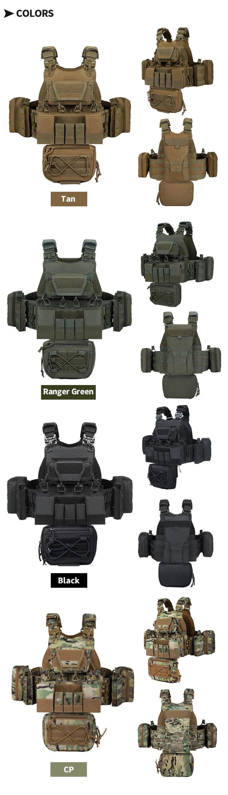 YAKEDA Tactical Plate Carrier for Men1000D Nylon Quick Release Laser-Cutting Modular Lightweight Vest