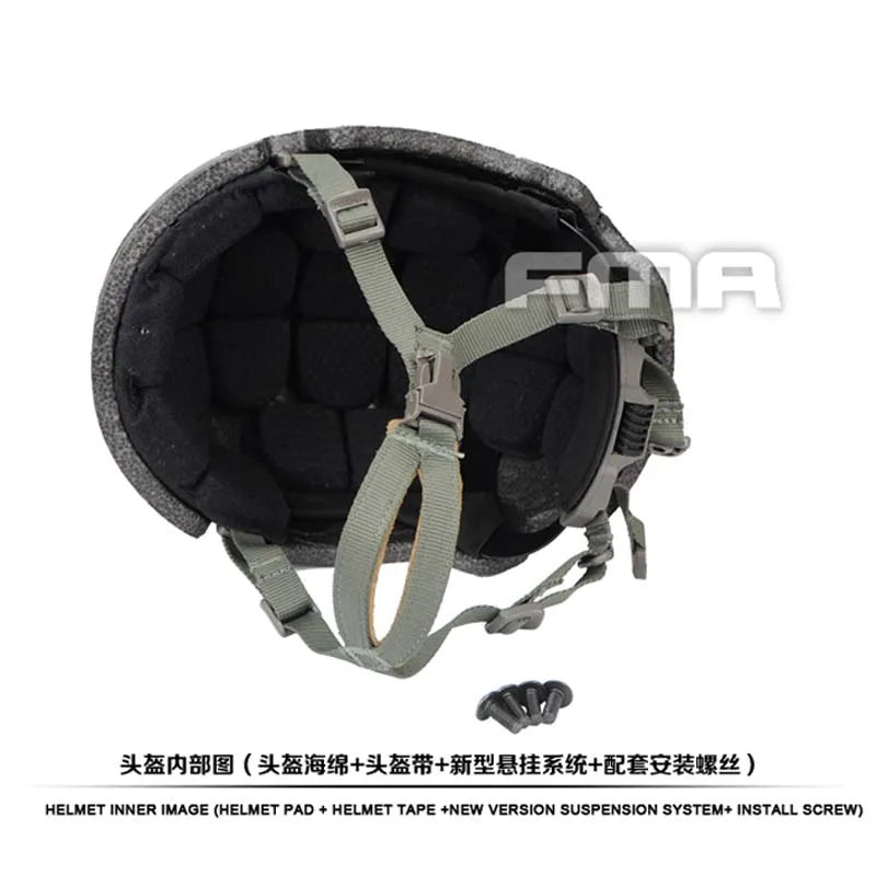Outdoor FMA New Helmet Suspension System High Level Memory Pad Foam For Ballistic Helmet TB1050 BK/DE/FG