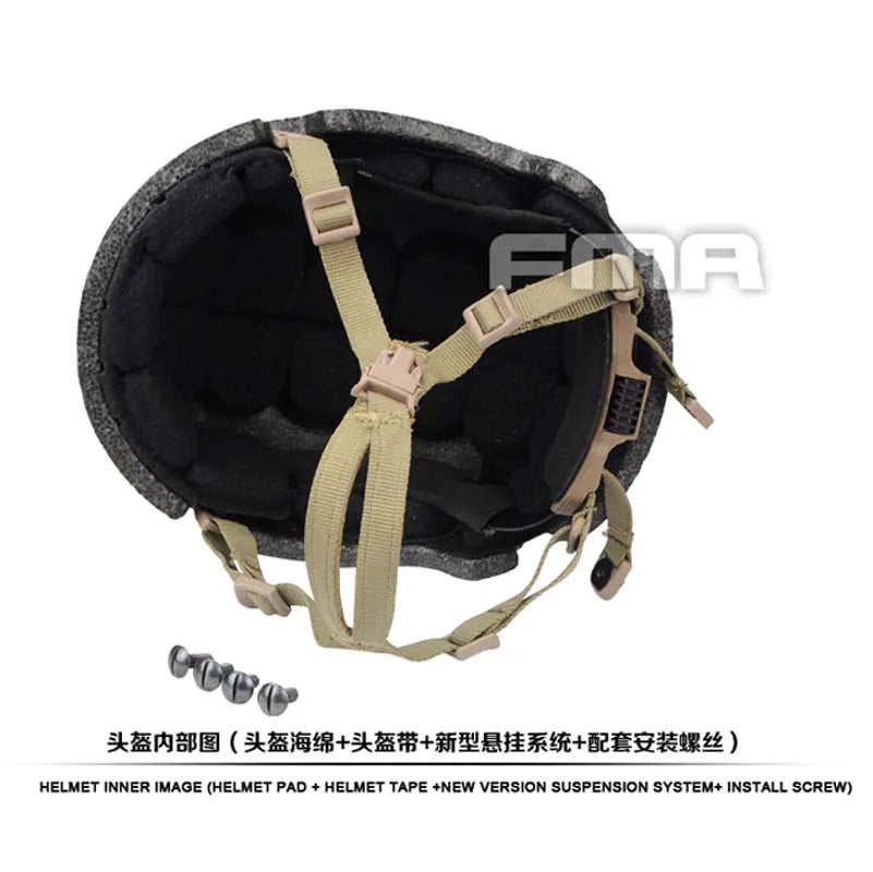 Outdoor FMA New Helmet Suspension System High Level Memory Pad Foam For Ballistic Helmet TB1050 BK/DE/FG