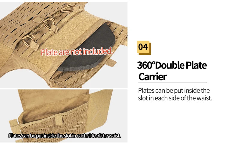 YAKEDA full protective plate carrier breathable wear vest training CS vest outdoor camping equipment molle Hunting vest