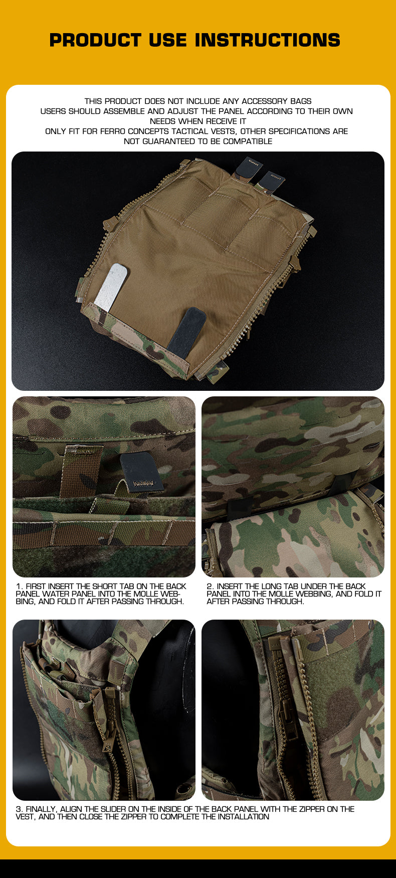 Assault Adapt Banger Back Panel Zip On Rear Pack Tactical Vest FCPC V5 Plate Carrier Accessories Bag GP Pouch Multitools Pocket