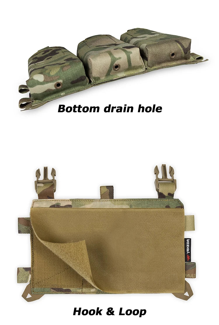 YAKEDA 500D Nylon N66 MOLLE Tactical Holster Triple Magazine Pouch  with Quick Release Mag Pouch Insert
