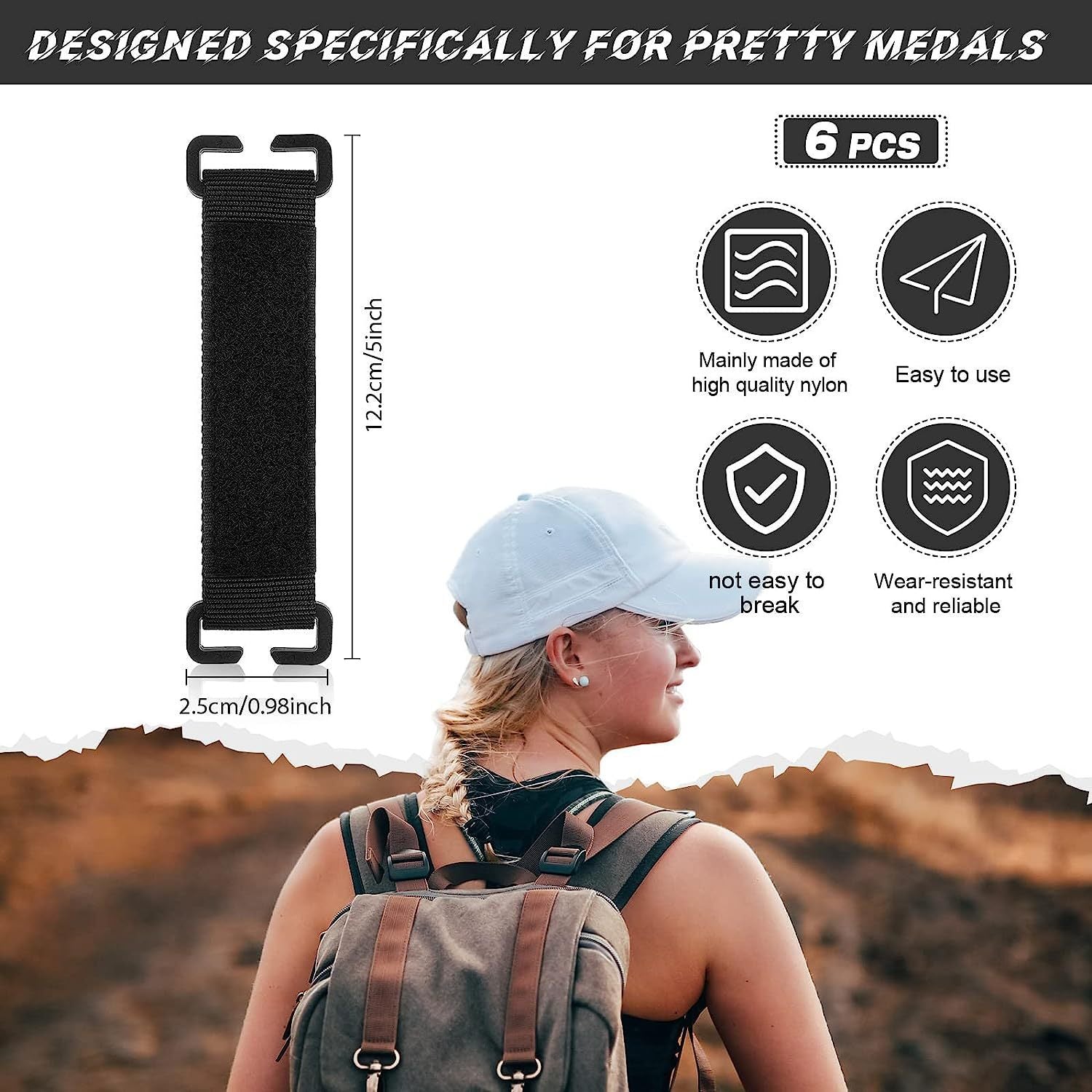 Tactical Molle Strip Adapter Vest Backpack Patch Panel Hook&Loop Converter Ribbon Strip For Attching ID Patches