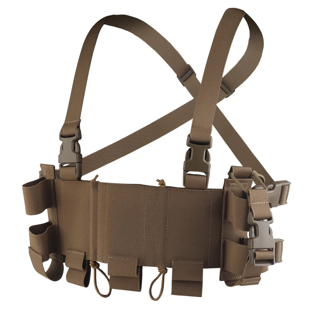 Tactical Chest Rig Lightweight WG Minimalistic Low Visibility Security Multi-mission Militar with Double-layer Triple Mag Pouch