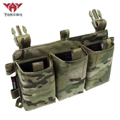 YAKEDA 500D Nylon N66 MOLLE Tactical Holster Triple Magazine Pouch  with Quick Release Mag Pouch Insert