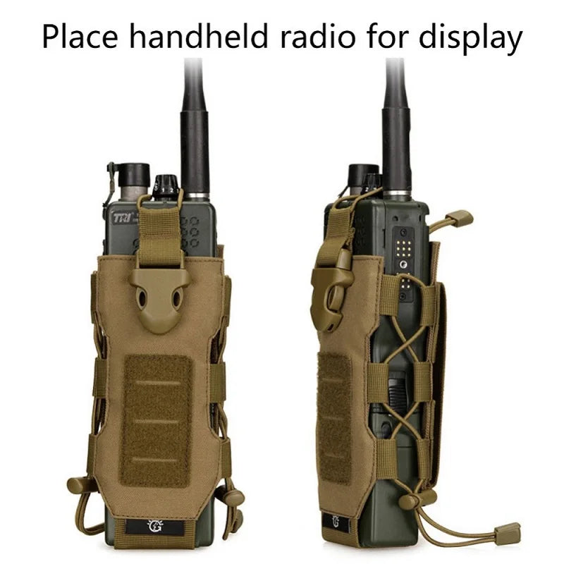 Laser Cut Design Molle Radio Pouch Holder & Molle Adjustable Water Bottle Holder 40 oz Bottle Pouch for Backpack Rope Contractio