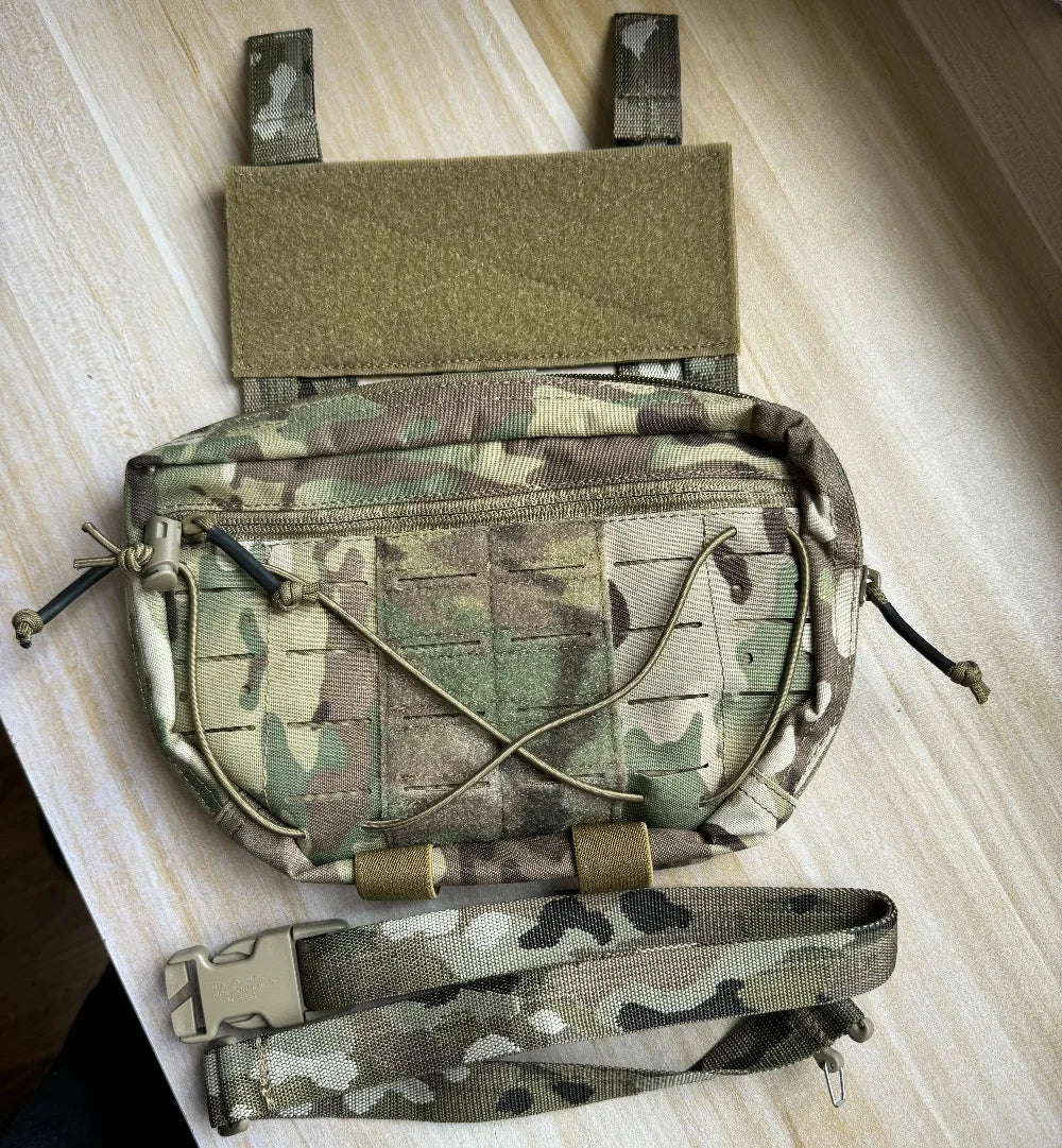 Nylon Tactical Sports Hunting Dump Pouch Nylon Front Pouch of Plate Carrier Chest Rig with Molle Carrying Kit Pouch