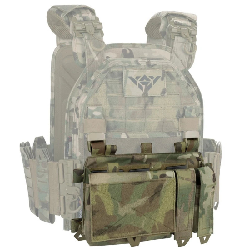 YAKEDA NEW Triple Magazine Pouch with Quick Release Mag Pouch Insert, UTX Buckles Combined Chest Mini Rig Pouch