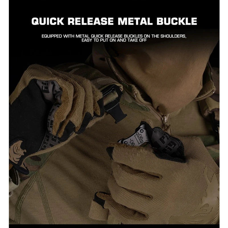 Ferro V5 FCPC Hunting Plate Carrier Modular Portable MOLLE Airsoft Training Triple Magazine Pouch With Zip On Back Panel Banger