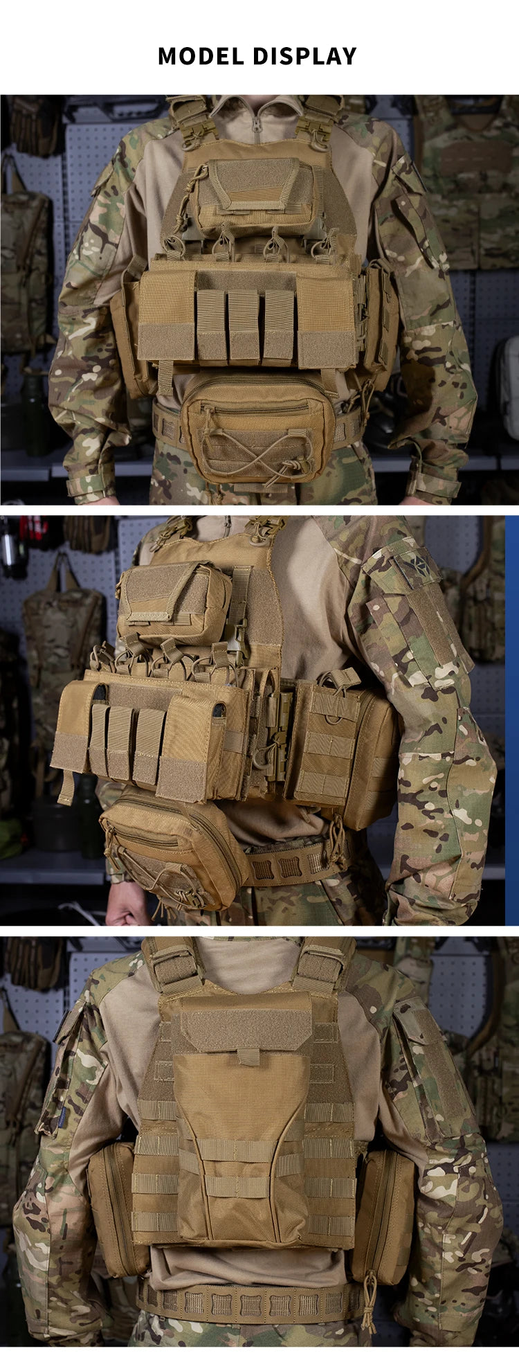 YAKEDA Tactical Plate Carrier for Men1000D Nylon Quick Release Laser-Cutting Modular Lightweight Vest