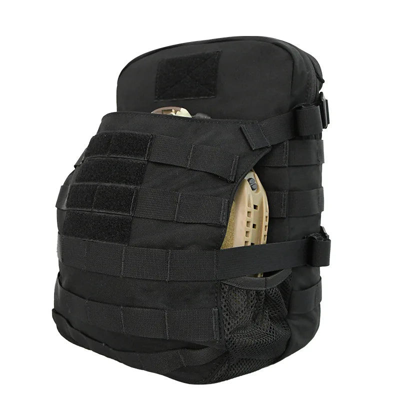 Nylon Tactical Molle Hydration Pack,Molle Hydration Carrier with Helmet Bag Pouch,Hydropack for 3L Water Bladder