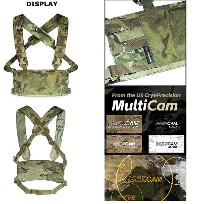 YAKEDA Tactical Chest Mini Rig with UTX Buckles,Molle Modular Micro Chest Mini Rigs
