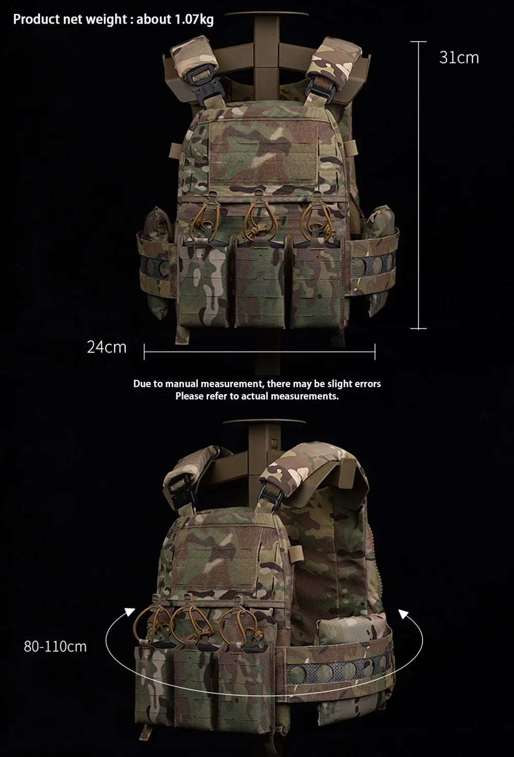 Tactical FCPC V5 Plate Carrier Ferro Style New Version Quick Release Vest Triple 556 Magazine Pouch MOLLE With Large Zipper