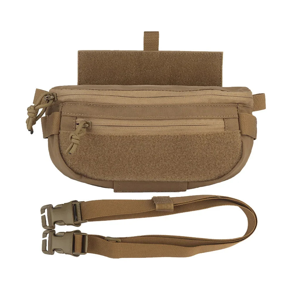 Tactical Hanger Pouch Compact Abdominal Dangler Pack Quick Release Shoulder Bag Integrates Hunting Vest Plate Carrier Airsoft