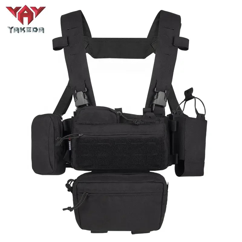 YAKEDA Chest Rig Modular Load Bearing Patrol Belt With Harness and Pouch Ranger Green Tactico Gear Hunting Chest
