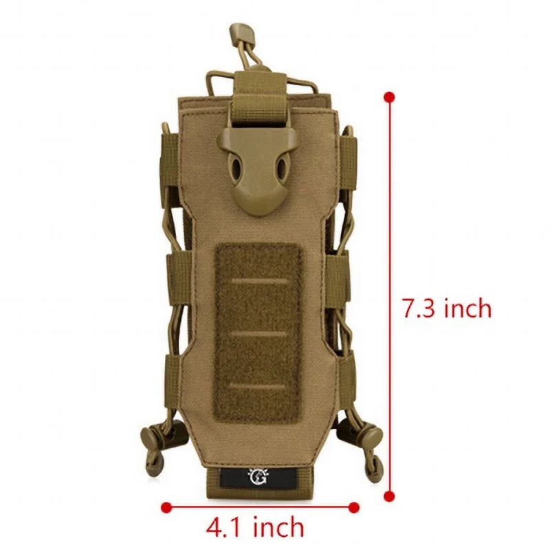 Laser Cut Design Molle Radio Pouch Holder & Molle Adjustable Water Bottle Holder 40 oz Bottle Pouch for Backpack Rope Contractio