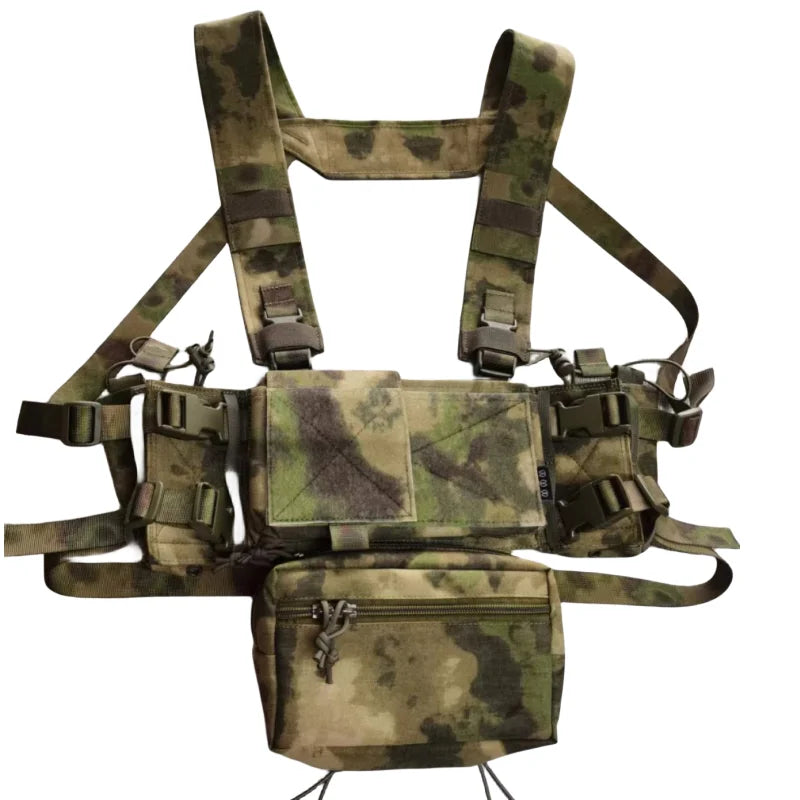 Tactical Chest Rig with 5.56/7.62 Magazine Pouch Holder, Pistol/Wing Pouch, Molle Dangler Pouch