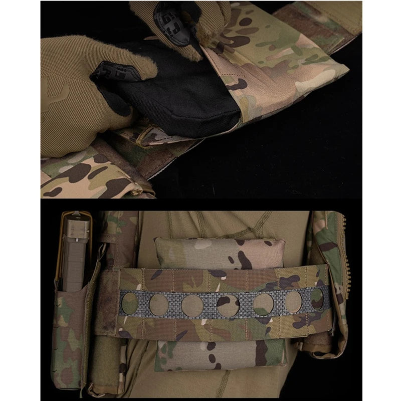 Ferro V5 FCPC Hunting Plate Carrier Modular Portable MOLLE Airsoft Training Triple Magazine Pouch With Zip On Back Panel Banger