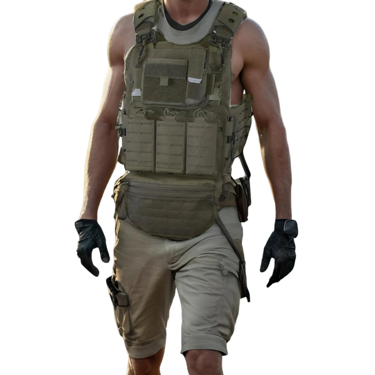 Double Layer Outdoor EDC Pack Men Tactical Molle Waist Pouch Nylon Vest Hang Pouch Fanny Pack Camping Hunting Accessories Bags