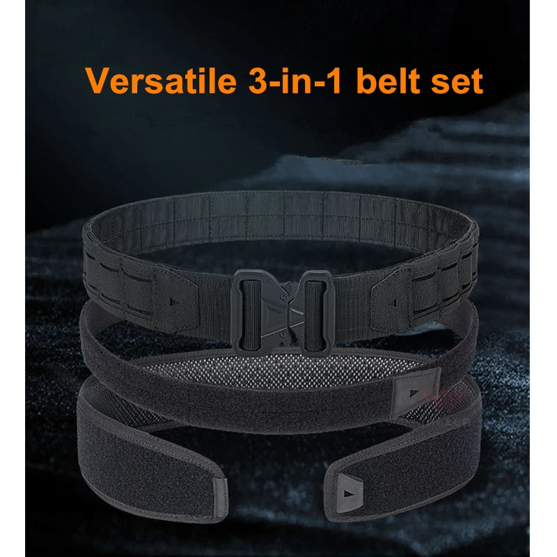 YAKEDA Battle Molle Riggers Belt Duty Belt Heavy Duty Anti-Slip Pad & Inner Belt Comb 3-In-1 System