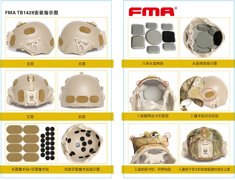 Heavyweight Version 19 Series Selmet Helmet New FMA Tactical IHPS Helmet Cover Accessories V-shaped Rail 7mm Thickness