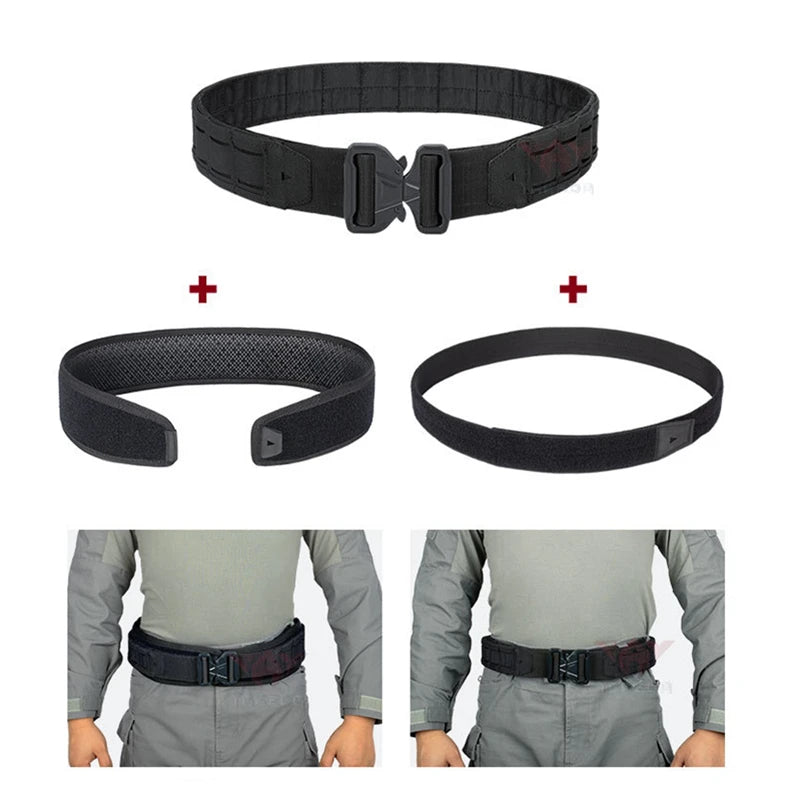 YAKEDA Battle Molle Riggers Belt Duty Belt Heavy Duty Anti-Slip Pad & Inner Belt Comb 3-In-1 System