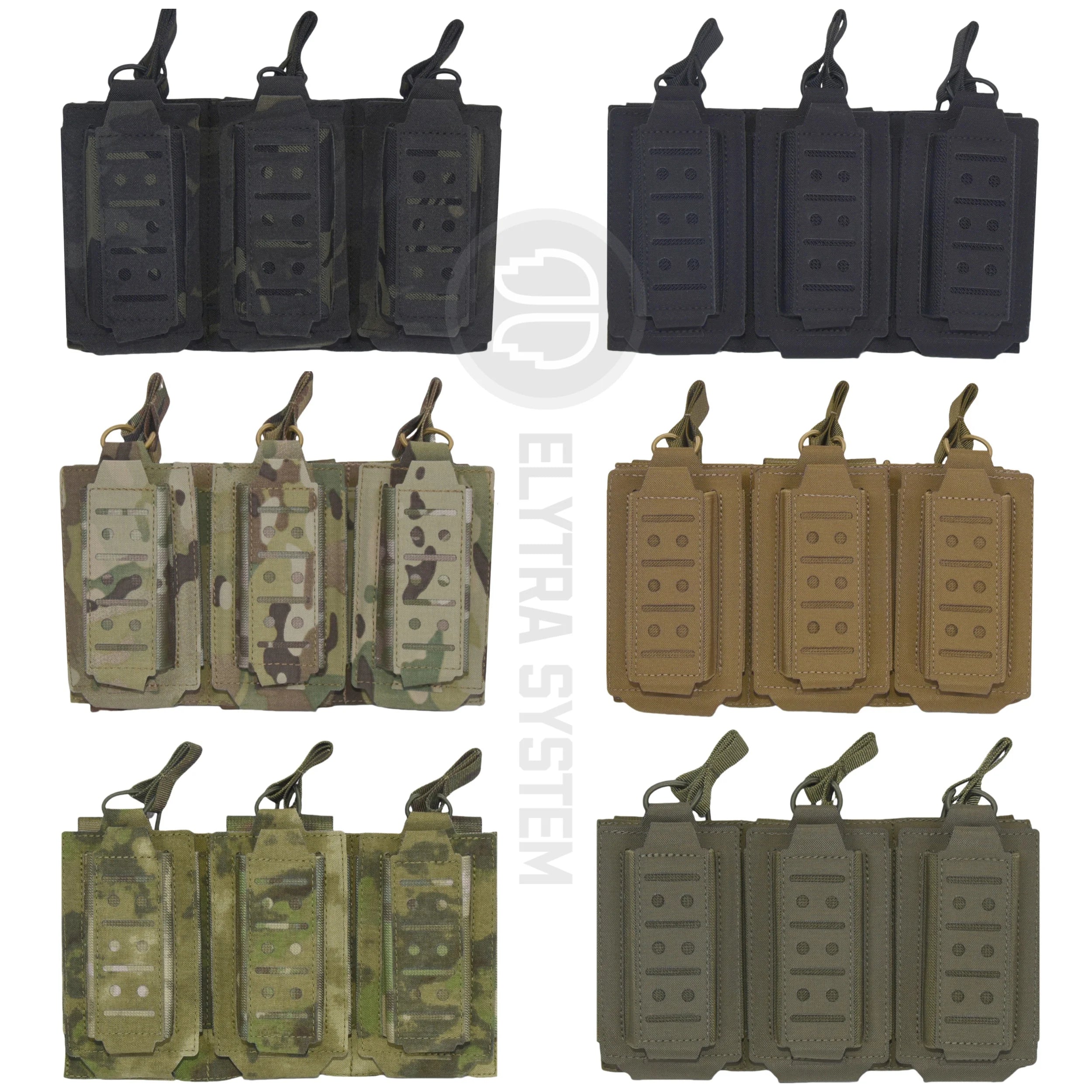500D Tactical LSR 9mm 556 Mag Molle Triple Magazine Pouch Holder Open Top Triple Rifle Pistol Mag Carrier Waist Bag Holster
