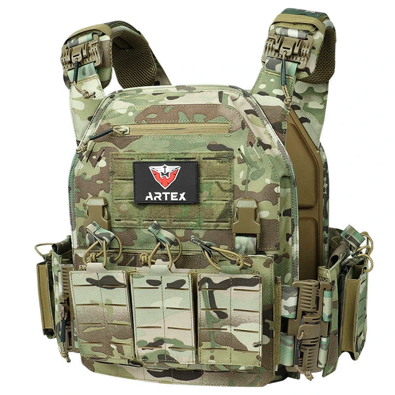Tactical Vest Paintball Plate Holder with Triple Magazine Pouch ﻿