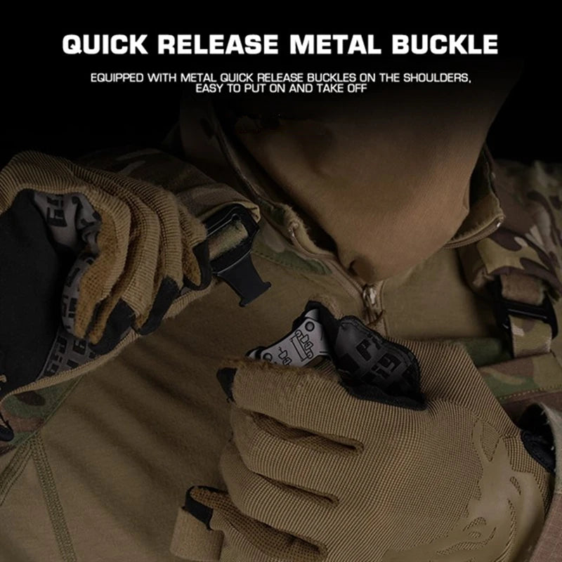 Ferro V5 FCPC Hunting Plate Carrier Modular Portable MOLLE Airsoft Training Triple Magazine Pouch With Zip On Back Panel Banger