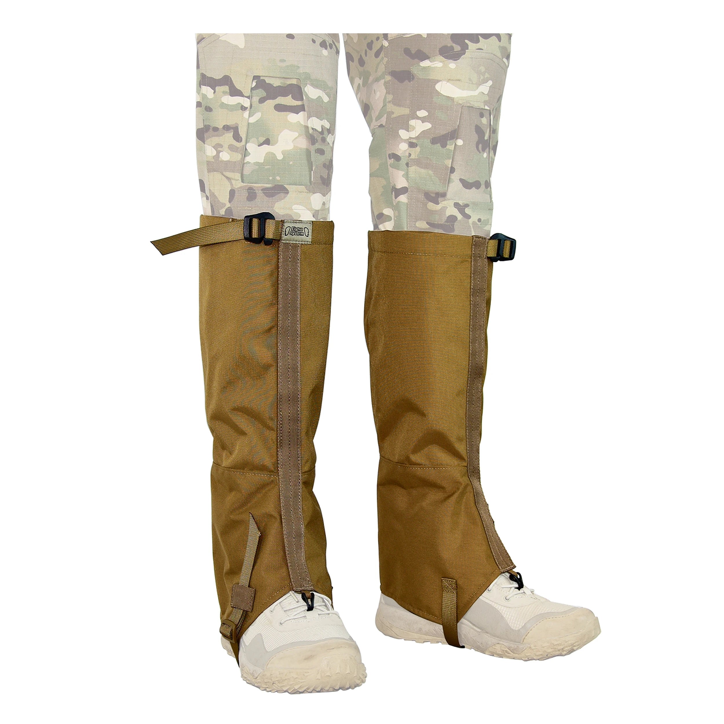 Tactical Leg Gaiters High Gaiters Gaiters Knee Protection Anti-Tear Nylon Fabric Full Length Zip Breathable Camping Hiking