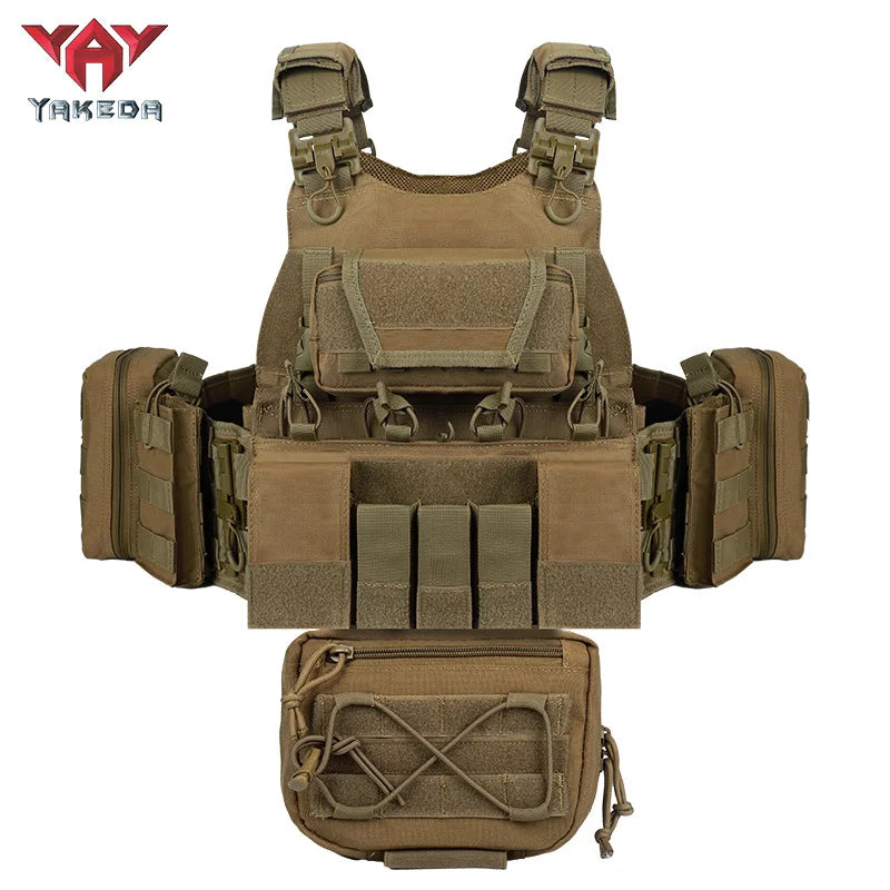 YAKEDA Tactical Plate Carrier for Men1000D Nylon Quick Release Laser-Cutting Modular Lightweight Vest