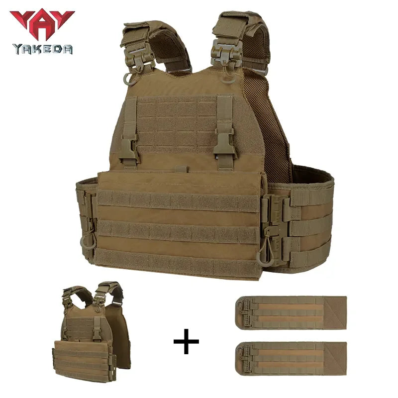 YAKEDA Tactical Plate Carrier for Men1000D Nylon Quick Release Laser-Cutting Modular Lightweight Vest