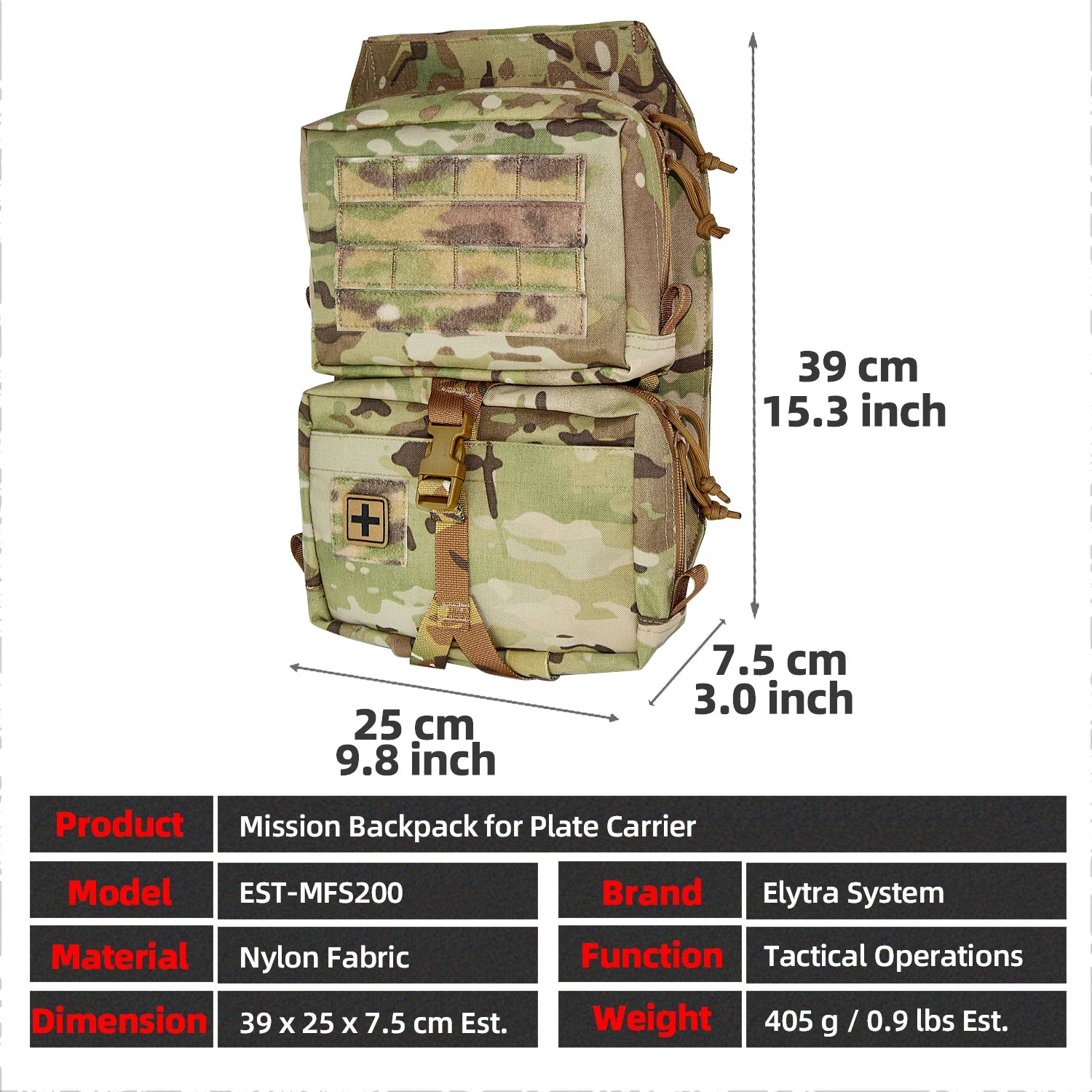 Tactical Vest Backboard Bag for Plate Carrier Quick Release Molle Detachable General Purpose Pouch Airsoft Huting Accessory