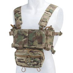 Tactical Chest Rig with 5.56/7.62 Magazine Pouch Holder, Pistol/Wing Pouch, Molle Dangler Pouch