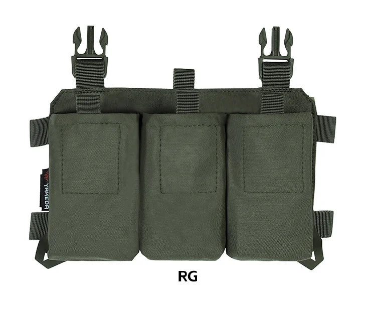 YAKEDA 500D Nylon N66 MOLLE Tactical Holster Triple Magazine Pouch  with Quick Release Mag Pouch Insert