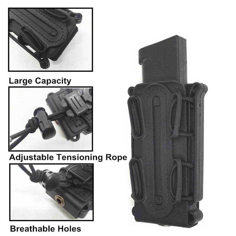 9mm Magazine Pouches Pistol Mag Pouch Softshell Adjustable Universal Mag Holster with Belt MOLLE Clip for .40 S&W .45 ACP