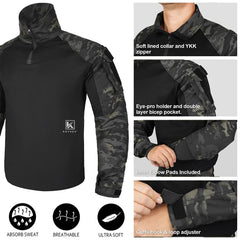 KRYDEX Camo Black Shirt+Pants Knee Pads