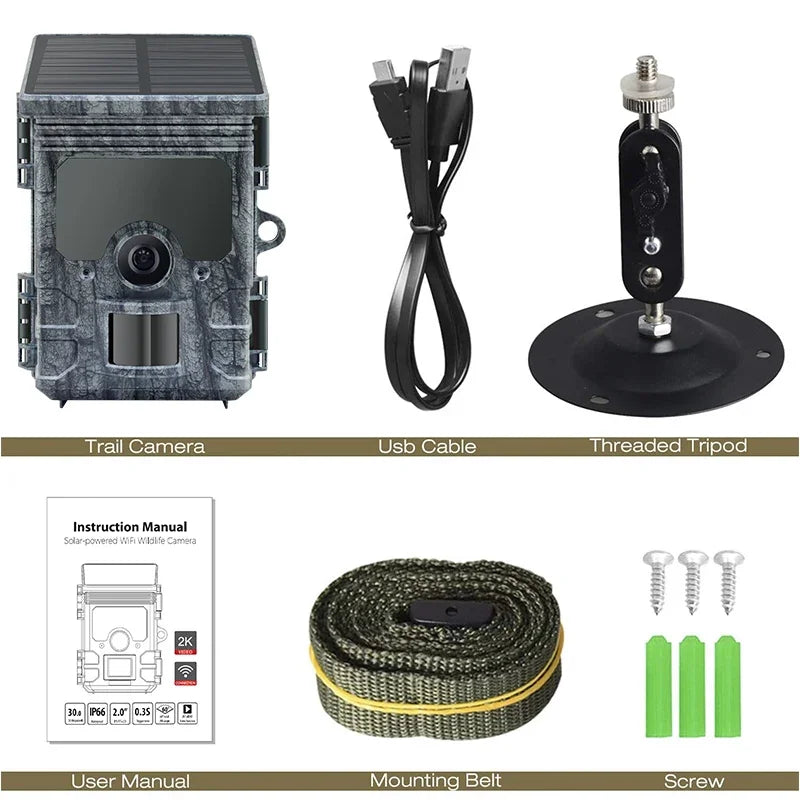 4K 30MP Solar WiFi Hunting Camera with Night Vision