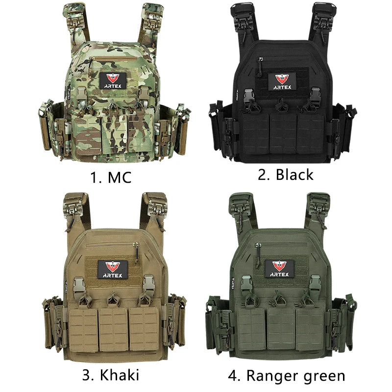 Tactical Vest Paintball Plate Holder with Triple Magazine Pouch ﻿