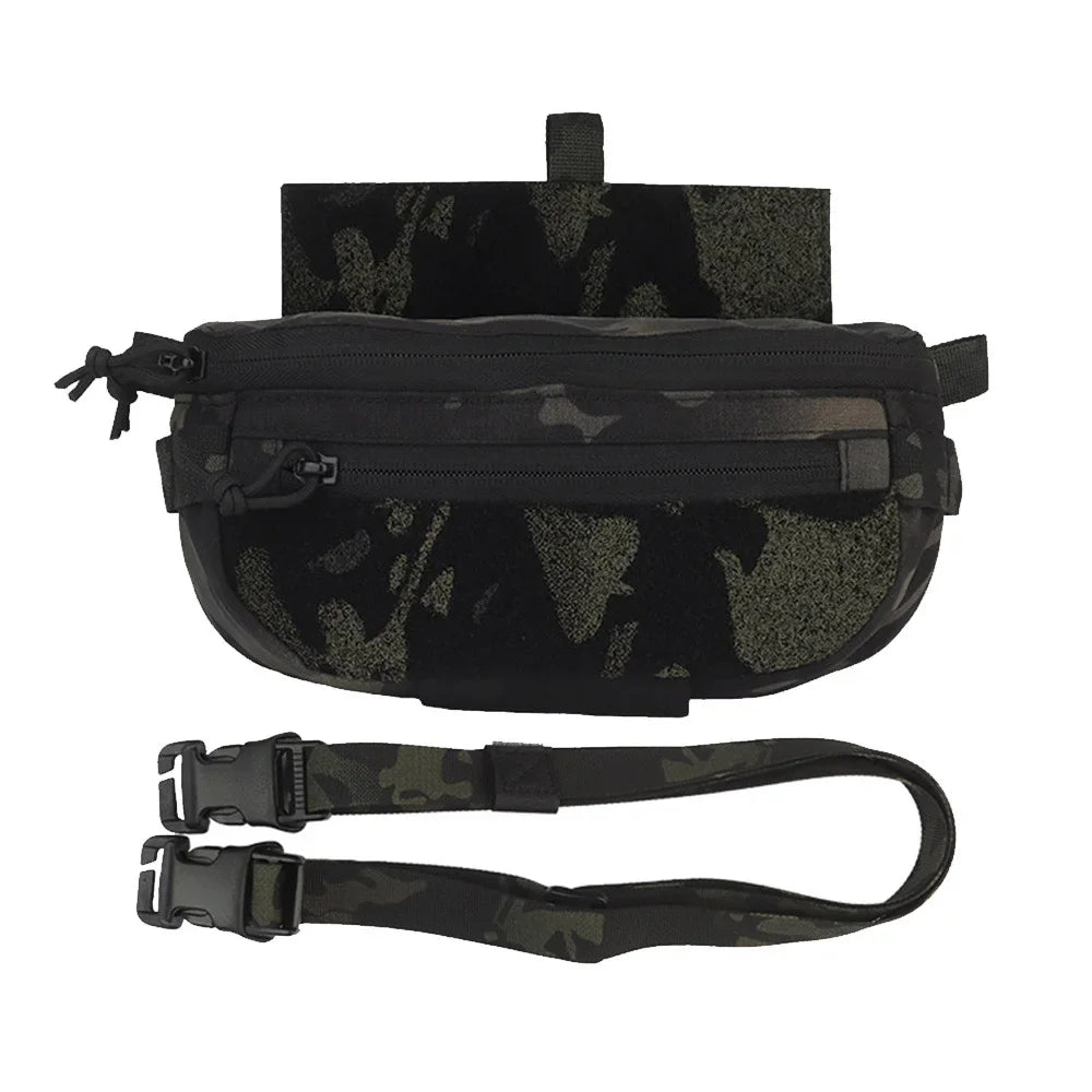 Tactical Hanger Pouch Compact Abdominal Dangler Pack Quick Release Shoulder Bag Integrates Hunting Vest Plate Carrier Airsoft