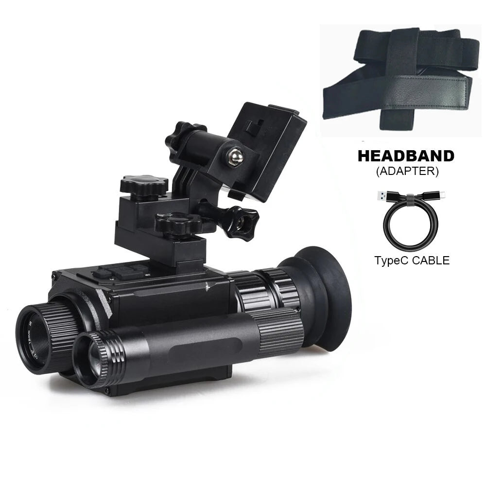 Night Vision Monocular Helmet-Mount 1080P 5X Zoom
