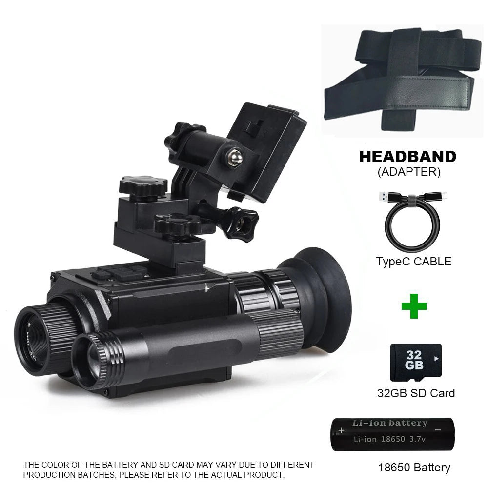 Night Vision Monocular NVG Headwear 1080P 5X Zoom