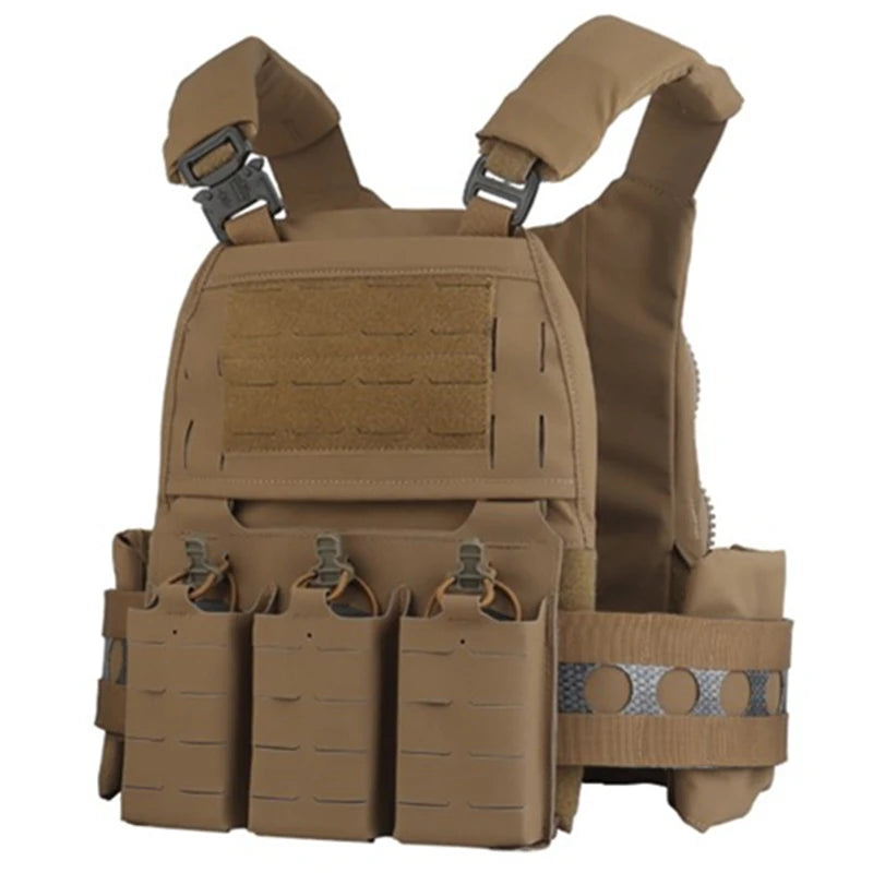 Tactical FCPC V5 Plate Carrier Ferro Style New Version Quick Release Vest Triple 556 Magazine Pouch MOLLE With Large Zipper